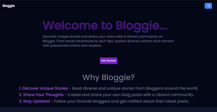 Bloggie Project Card